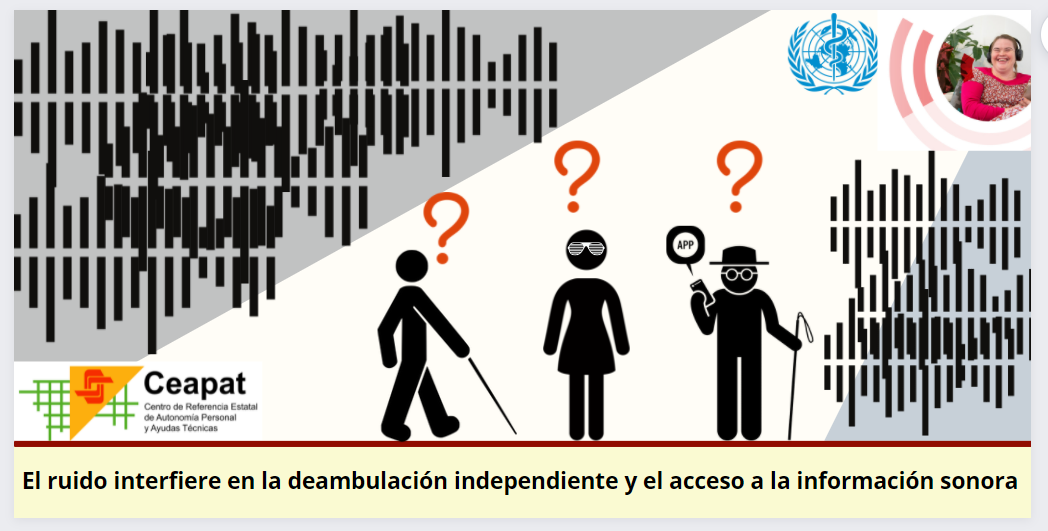 Infografía el ruido interfiere en la deambulación independiente y el acceso a la información sonora