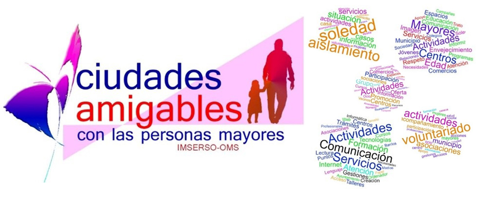 Cartel de Ciudades amigables con las personas mayores.